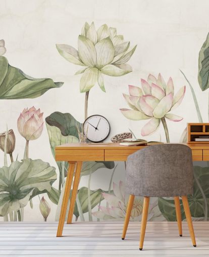 murale con delicate ninfee