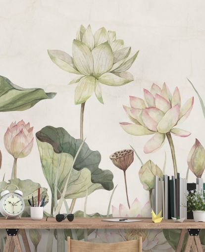 delicate water lilies wall mural
