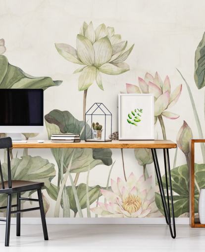 delicate water lilies wall mural