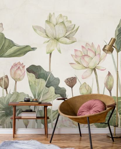delicate water lilies wall mural