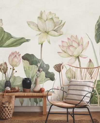 delicate water lilies wall mural