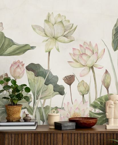 delicate water lilies wall mural