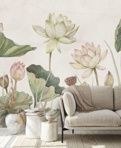delicate water lilies wall mural