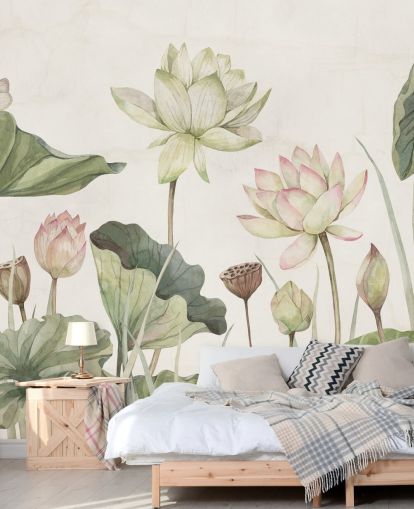 delicate water lilies wall mural