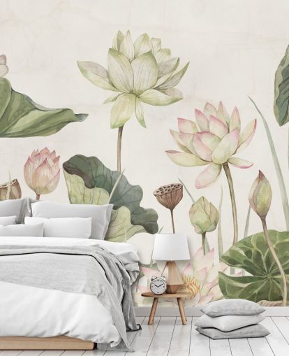 delicate water lilies wall mural