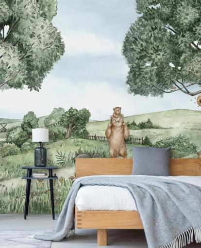 Bears & Bees Wall Mural 