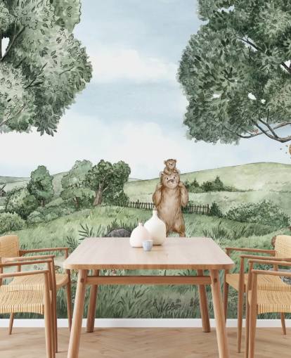 Bears & Bees Wandbild 