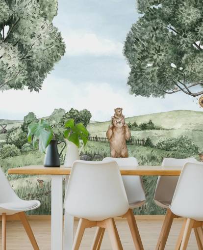 Bears & Bees Wall Mural 