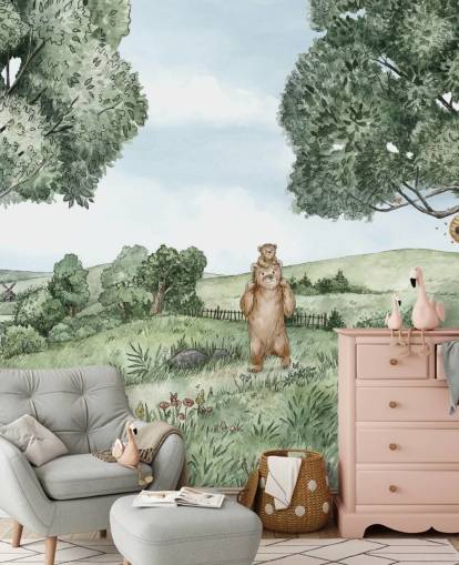 Bears & Bees Wandbild 