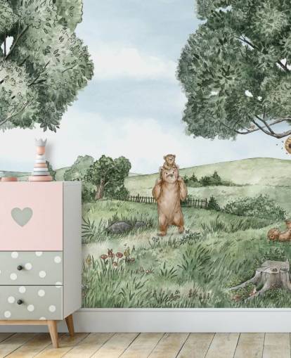 Bears & Bees Wall Mural 