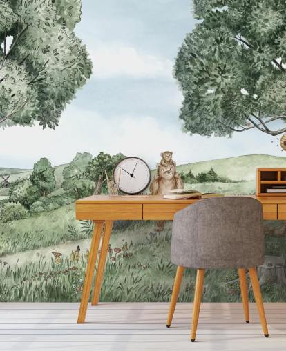 Bears & Bees Wall Mural 