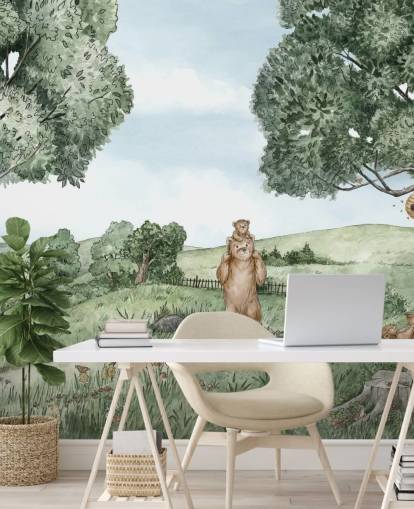 Bears & Bees Wall Mural 