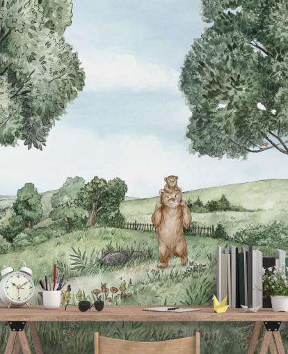 Bears & Bees Wall Mural 