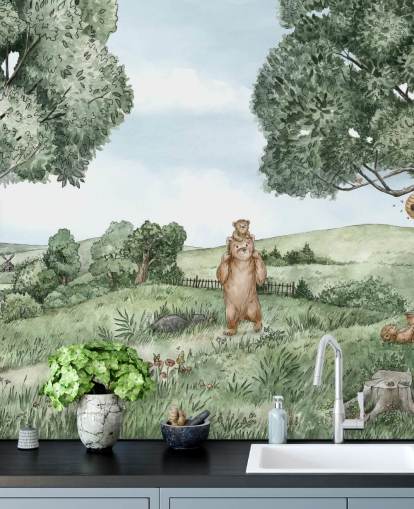 Bears & Bees Wall Mural 