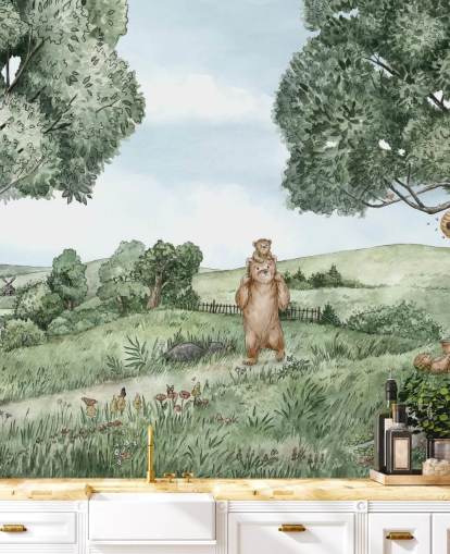 Bears & Bees Wall Mural 