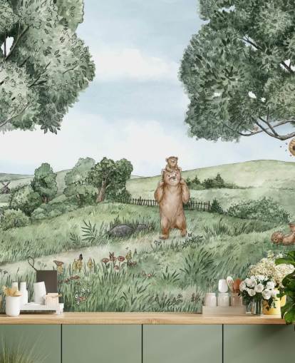 Bears & Bees Wall Mural 