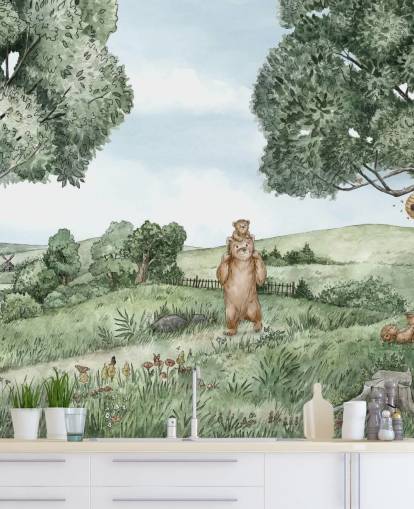 Bears & Bees veggmaleri 