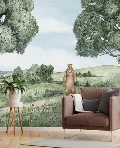 Bears & Bees Wall Mural 