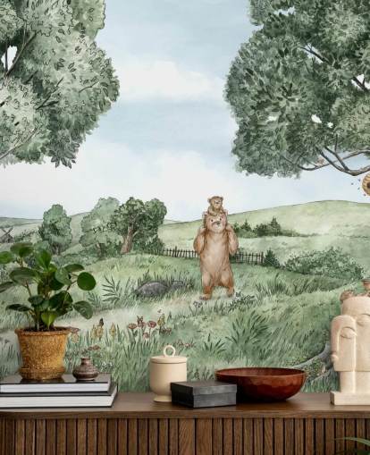 Decorazione murale con orsi e api 