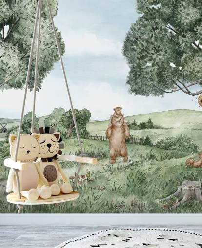 Bears & Bees veggmaleri Bears & Bees veggmaleri