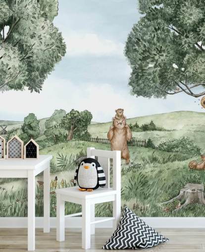 Bears & Bees veggmaleri 