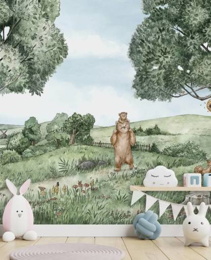 Bears & Bees väggmålning 