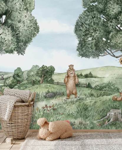 Bears & Bees Wall Mural 