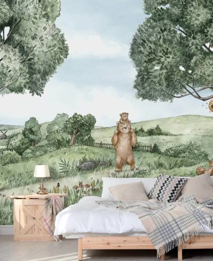 Mural de pared Osos y abejas Mural de pared Osos y abejas