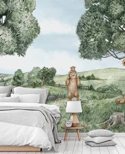 Bears & Bees Wall Mural 