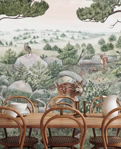 kids wildlife mural with cute animals kids wildlife mural with cute animals