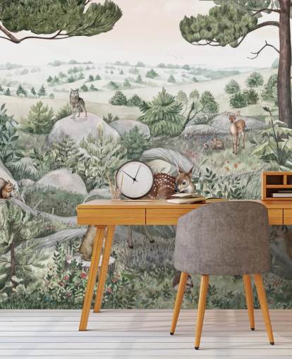 kids wildlife mural with cute animals kids wildlife mural with cute animals