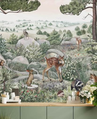 kids wildlife mural with cute animals kids wildlife mural with cute animals