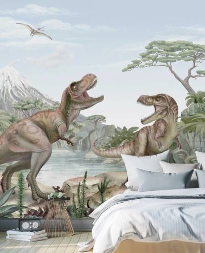 t. rex wall mural for kids
