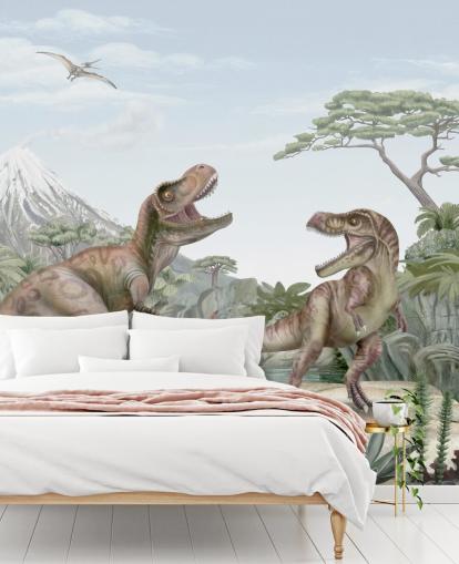 mural de parede t. rex para crianças