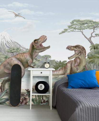 t. rex väggmålning för barn