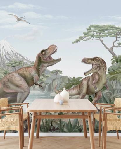 t. rex wall mural for kids