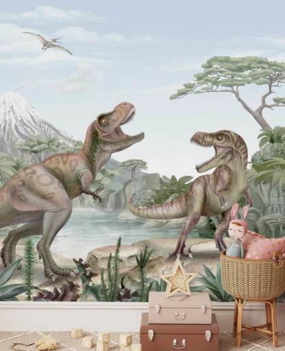 t. rex wall mural for kids