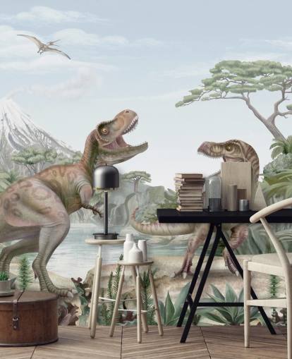 t. rex väggmålning för barn