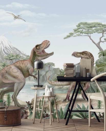 t. rex wall mural for kids