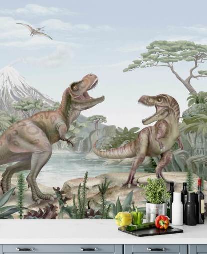 t. rex wall mural for kids
