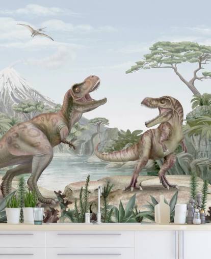 t. rex wall mural for kids