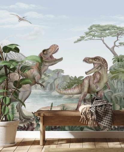 t. rex wall mural for kids