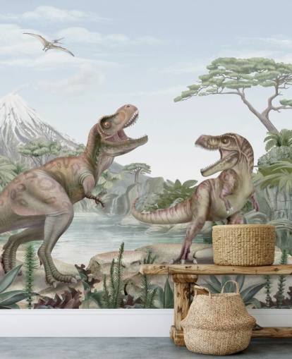 t. rex wall mural for kids