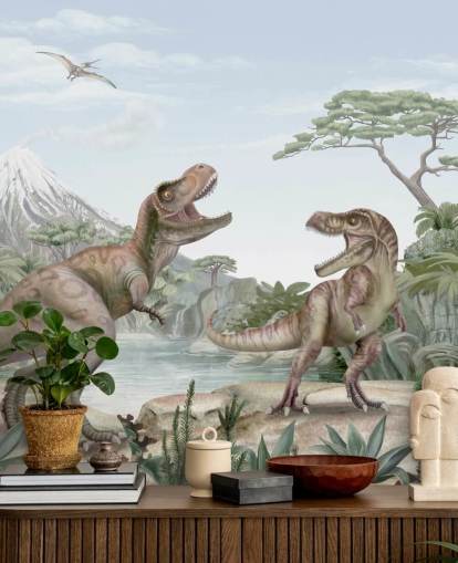 t. rex wall mural for kids
