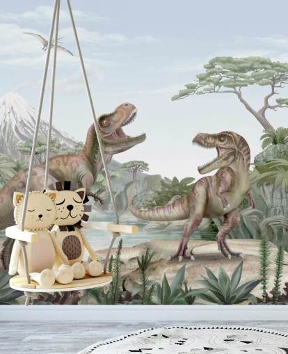 t. rex wall mural for kids