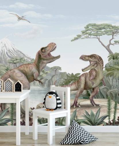 t. rex veggmaleri for barn