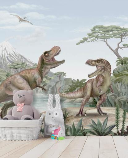 t. rex väggmålning för barn t. rex väggmålning för barn