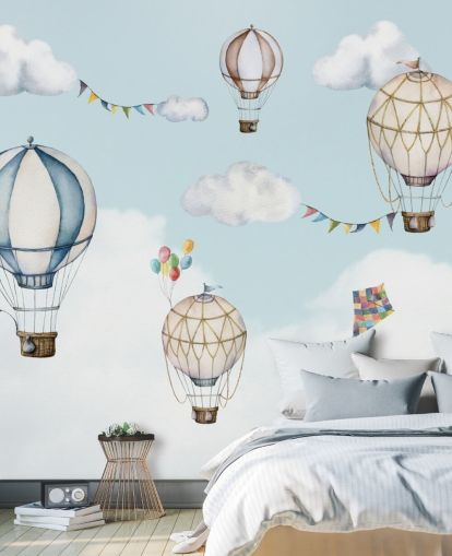 cute hot air balloon wallpaper mural cute hot air balloon wallpaper mural