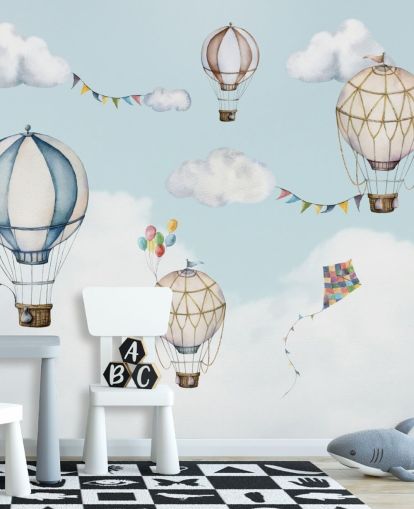 cute hot air balloon wallpaper mural cute hot air balloon wallpaper mural