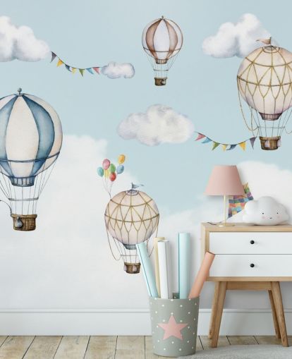cute hot air balloon wallpaper mural cute hot air balloon wallpaper mural